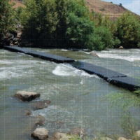 Rescue Bridge linked together to cross a river