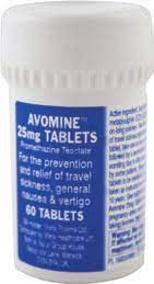 AVOMINE SEASICKNESS TABLETS - POT 60 qty